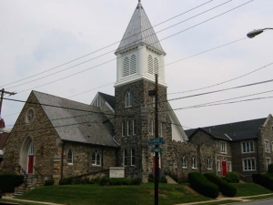 United Methodist Church in Fox Chase. Located at Loney & Fillmore Streets, Philadelphia, PA.