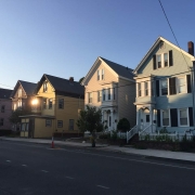 photograph of a row of houses for sale in Philly. Joey Loves Philly buys houses for cash.