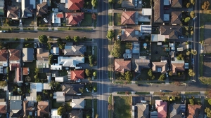 Overhead view of a neighborhood in Philly. Joey Loves Philly buys homes for cash in Philly in neighborhoods like these.